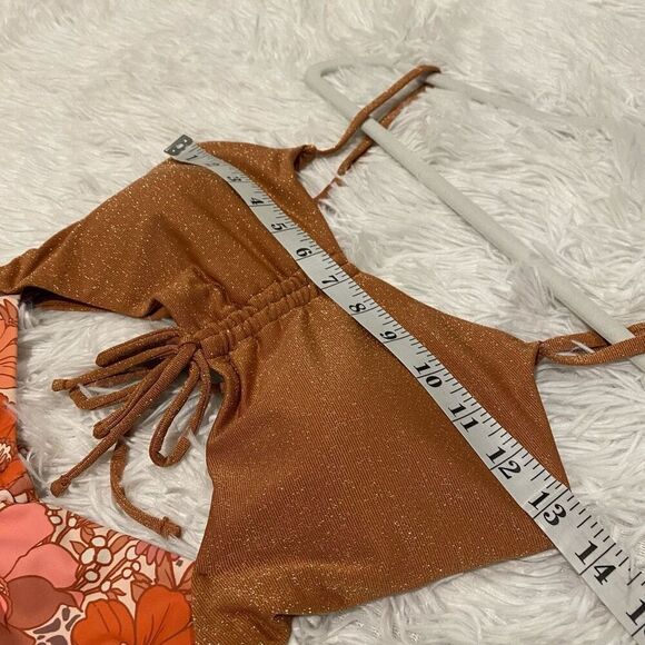 Power 2 Flower Cut Out One Piece Swimsuit in Gold Floral Medium - Picture 4 of 7